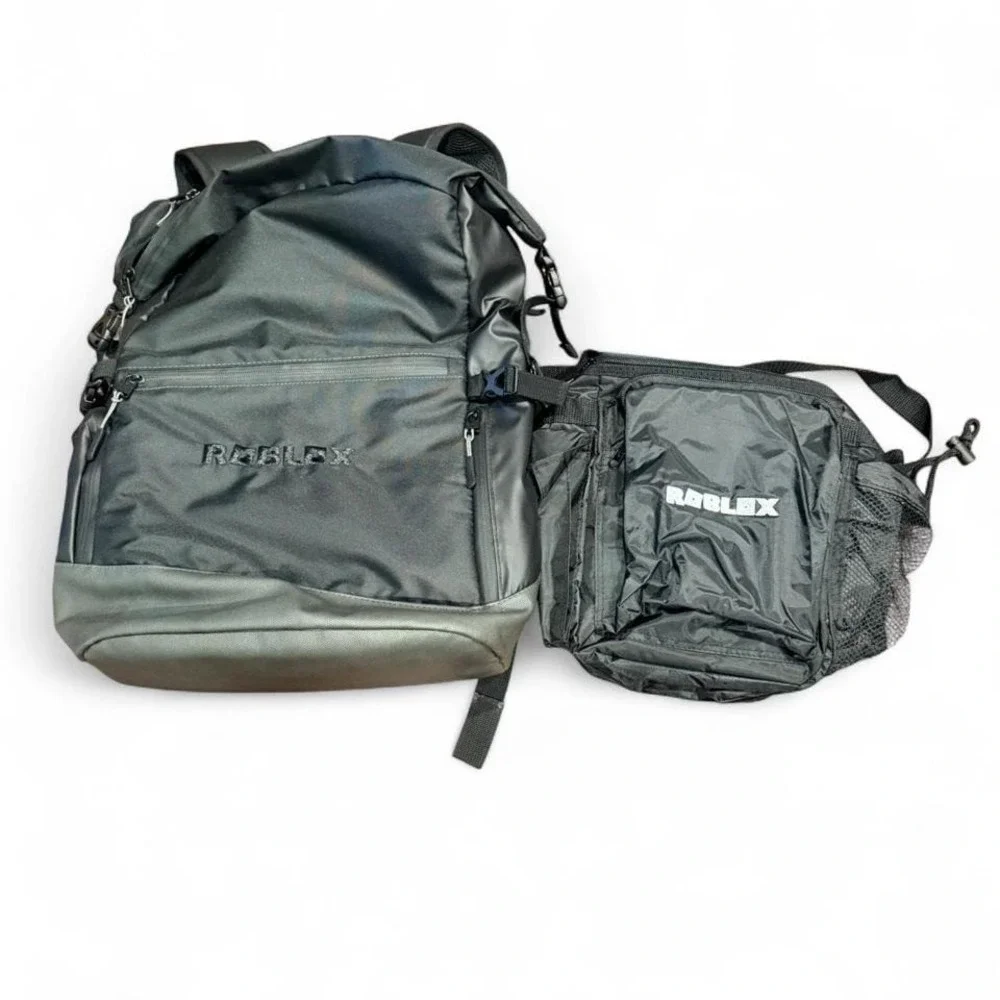 Roblox Black backpack with lunch bag set